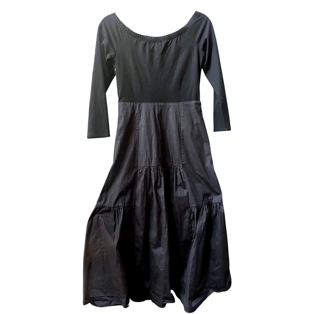 Tuckernuck Off the Shoulder Marissa Tiered Midi Dress | M, Black - Picture 5 of 10